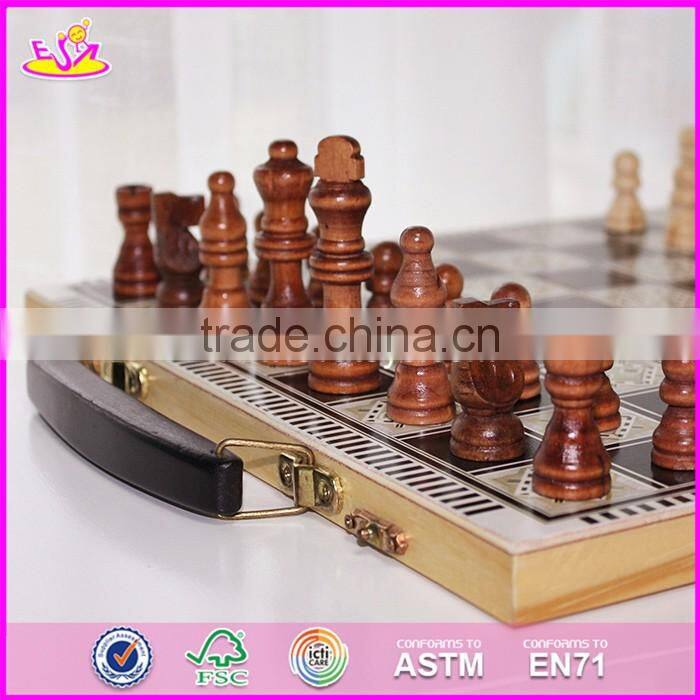 2017 New design educational classic wooden chess game for kids W11A056