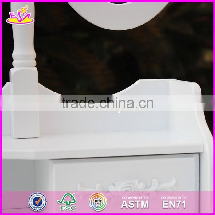 2017 New design youth white folding wooden dressing table W08H076