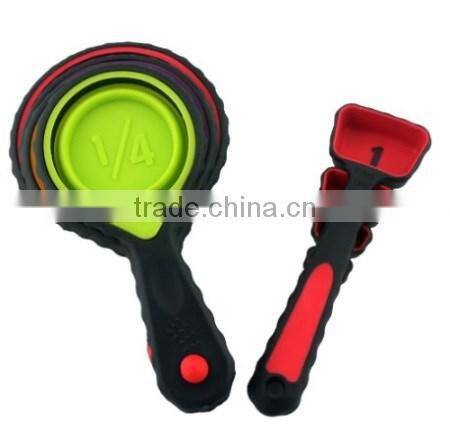 The Portable 4-Piece Set Folding Silicone Measuring Cups & Spoons