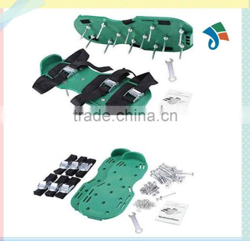 Lawn Aerator Sandals / 3 Straps with Zinc Alloy Metal Buckles and Nails for Lawn Care Aerating Spikes Heavy Duty Spiked Shoes
