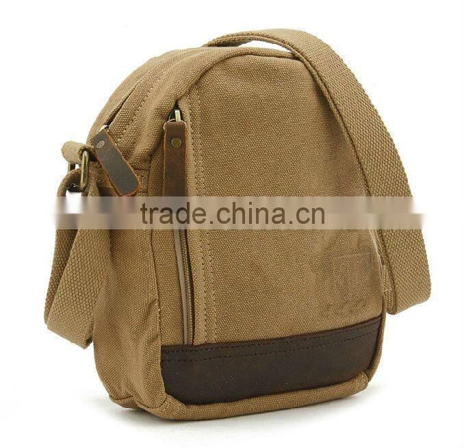 Leisure small canvas shoulder bag for shopping