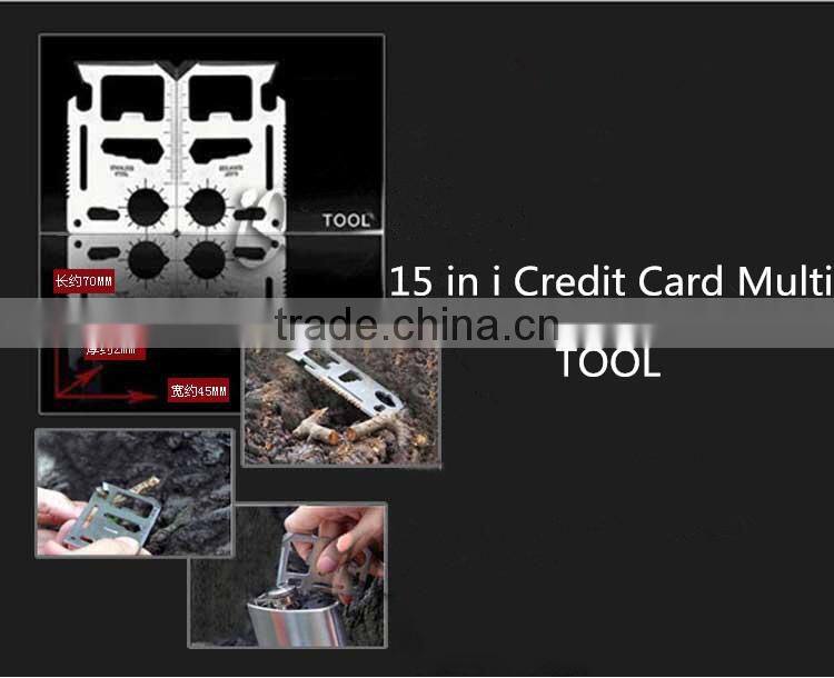 2016 New outdoor 15 in 1 Credit Card Multi Tool