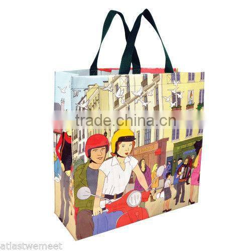 Darling Beautiful Woman Shopper Eco Friendly Shopping Tote bags/Laminated non woven tote bags