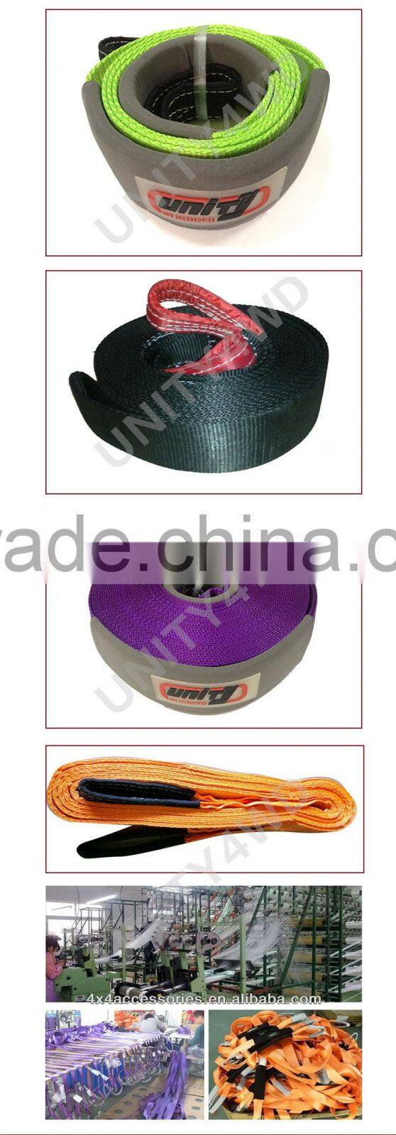 4WD accessories wholsaler black nylon tow rope recovery kit