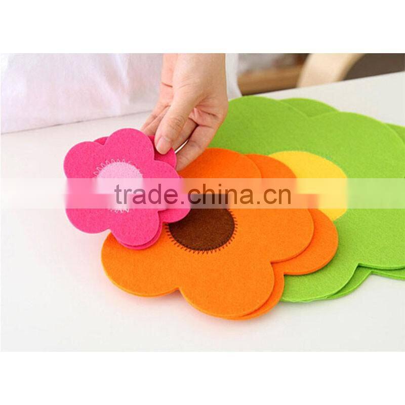 non-woven cup mat,flower shaped coaster
