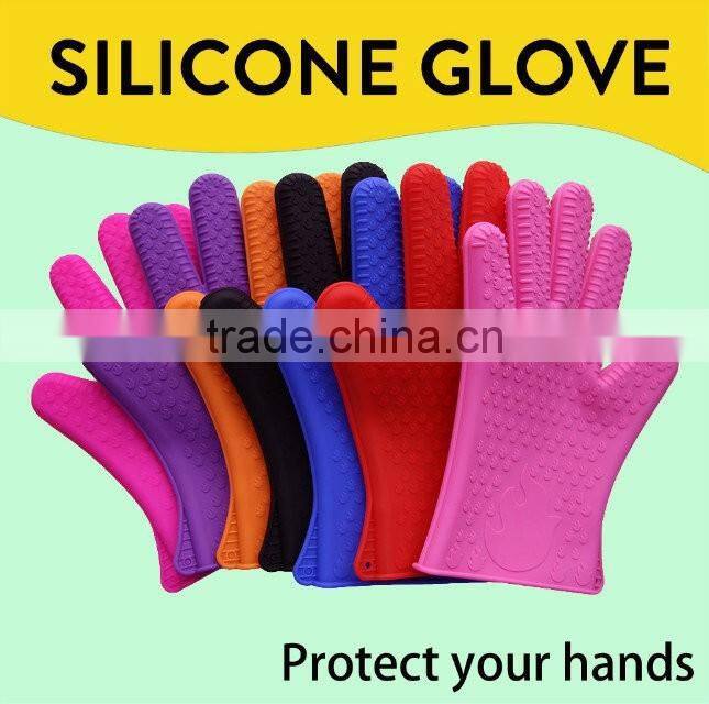 bbq glove oven gloves , silicone heat resistant gloves , grill gloves withstand heat