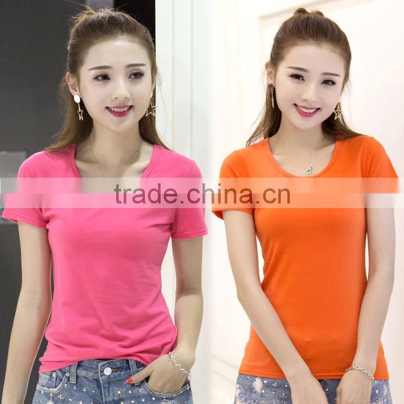 Short sleeves custom printing 100% cotton custom women t shirt