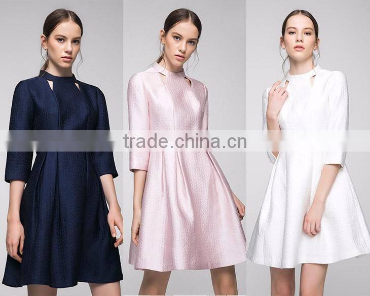 sell latest woman dress design fashion floral printed autumn winter custom business office formal lady dresses with sleeves