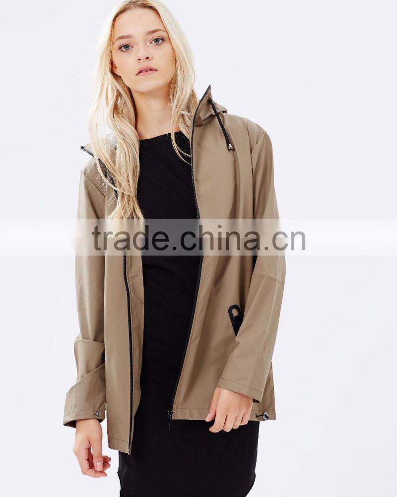 wholesale china high quality unisex drawstring hood wind breaker jacket
