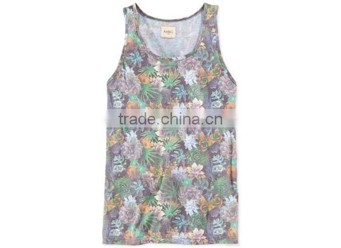 Men's Cotton printed Stringer Tank Top
