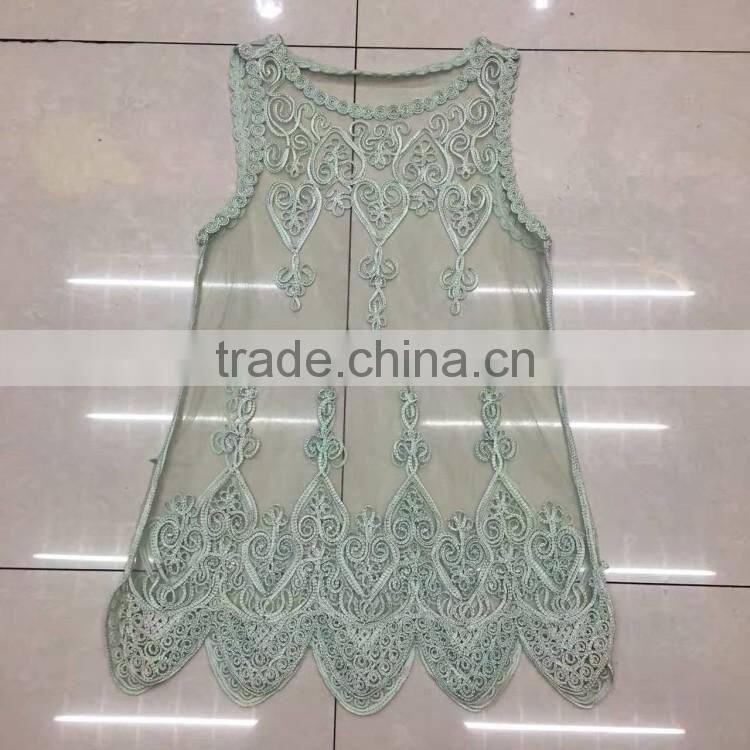 Women jinhua stock apparel cheap lace sexy sleeveless transparent tops