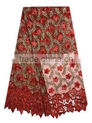 Fashiuonable African women wedding dress lace sequined tulle lace with stones FL1394