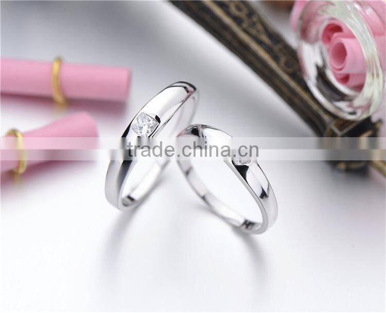 925 Sterling Silver Cubic Zirconia Solitaire White Cheap Couple Rings