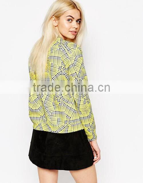 All-over print long sleeve grid pullover sweatshirts custom in Nanchang