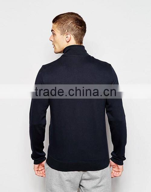 Custom cheap high quality your own brand zip up casual sports black sweatshirt without hood