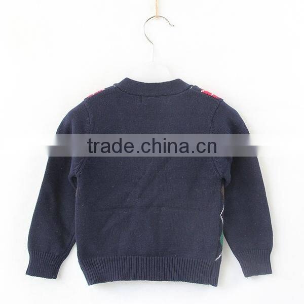 British style argyle boys knitwear cardigan