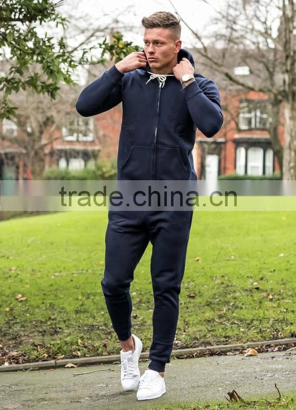 latest fleece warm tracksuit full zipped navy tracksuit