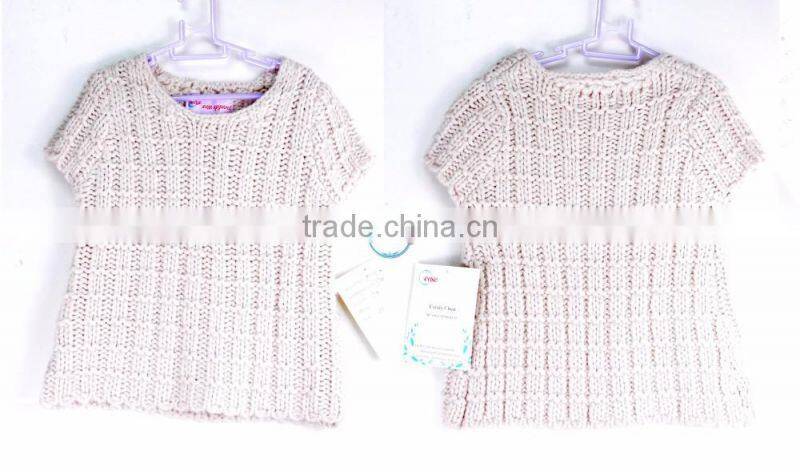 Plain Kids Button fancy hand Knit Girls Sweater Design