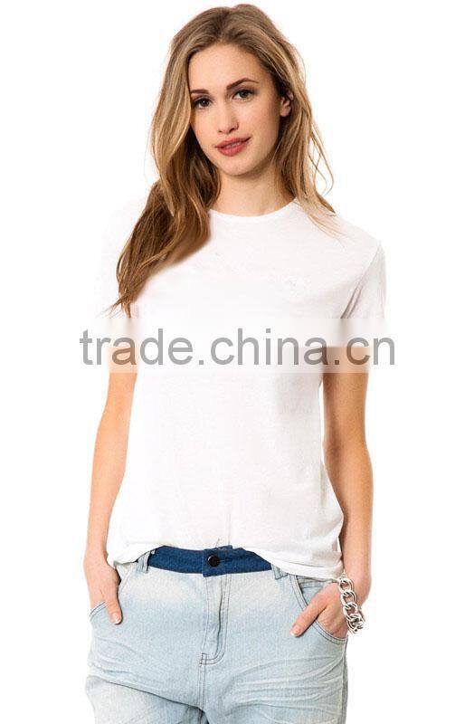 Blank pure white slim wome tshirt