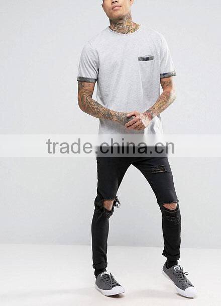 China OEM factory elegant business casual men's rolled sleeve t shirts