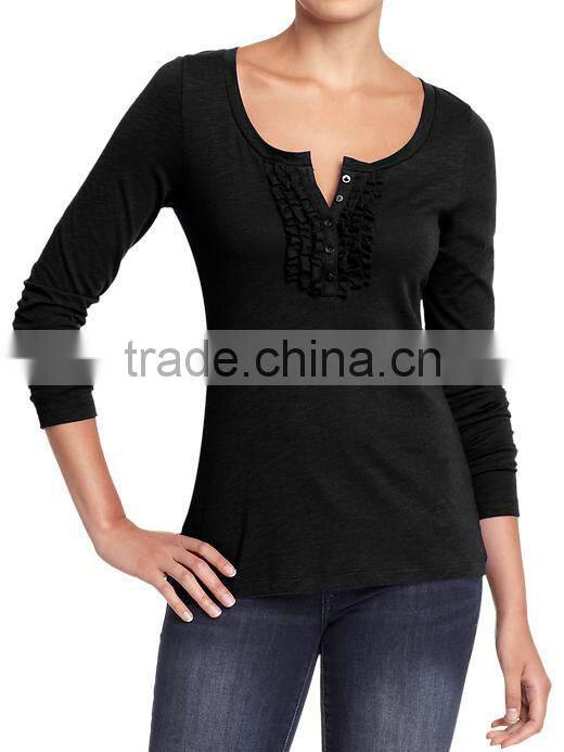 WOMEN RUFFLED T SHIRT