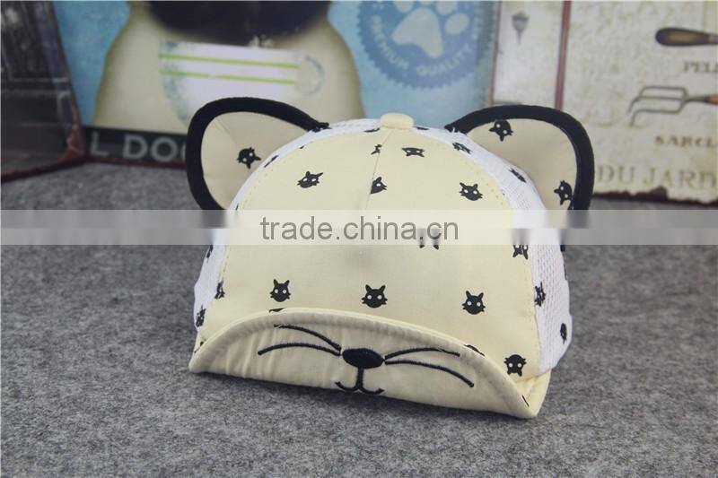 Unisex Kid Child Baseball Cap Snapback Hat Cute Cat Ears Cap