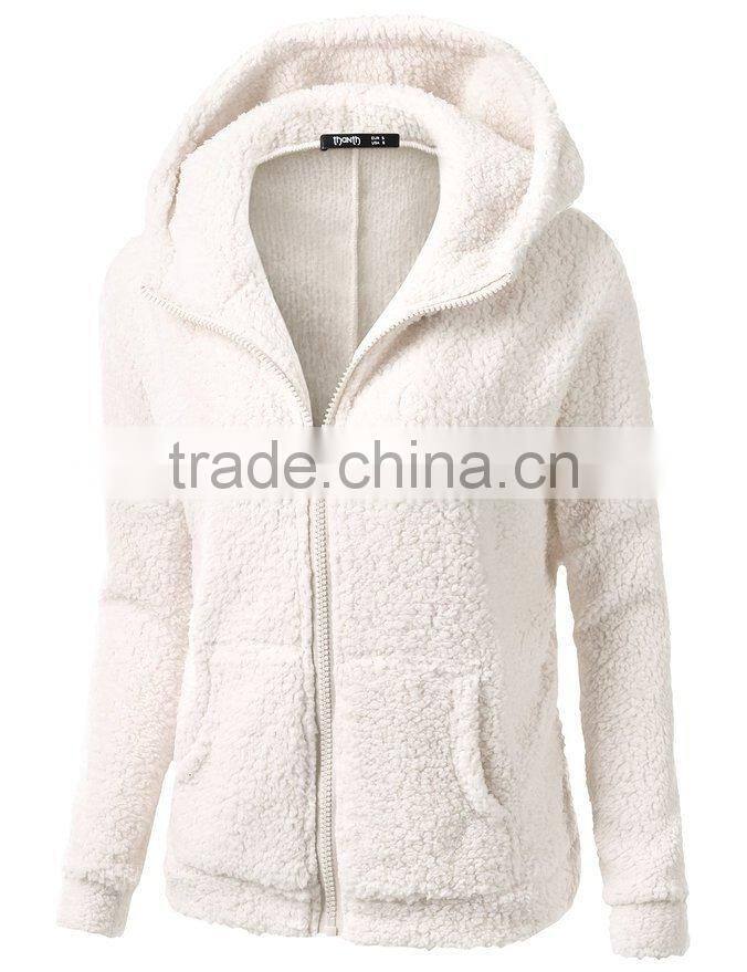 hot sale high quality super comfort custom zipper up women's hoodie coat