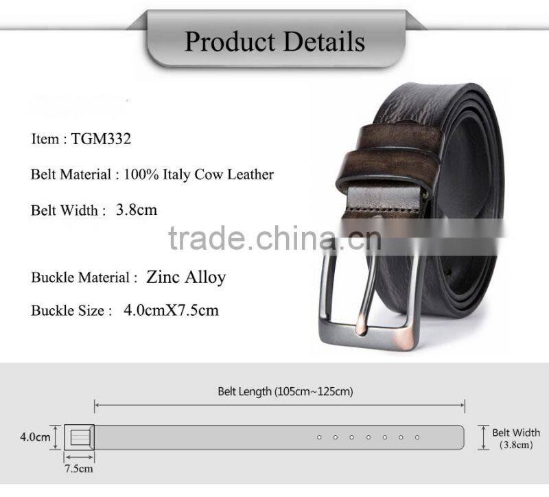 Popular Men Retro Style Alloy Pin Buckle Leather Belt New Leather Belt