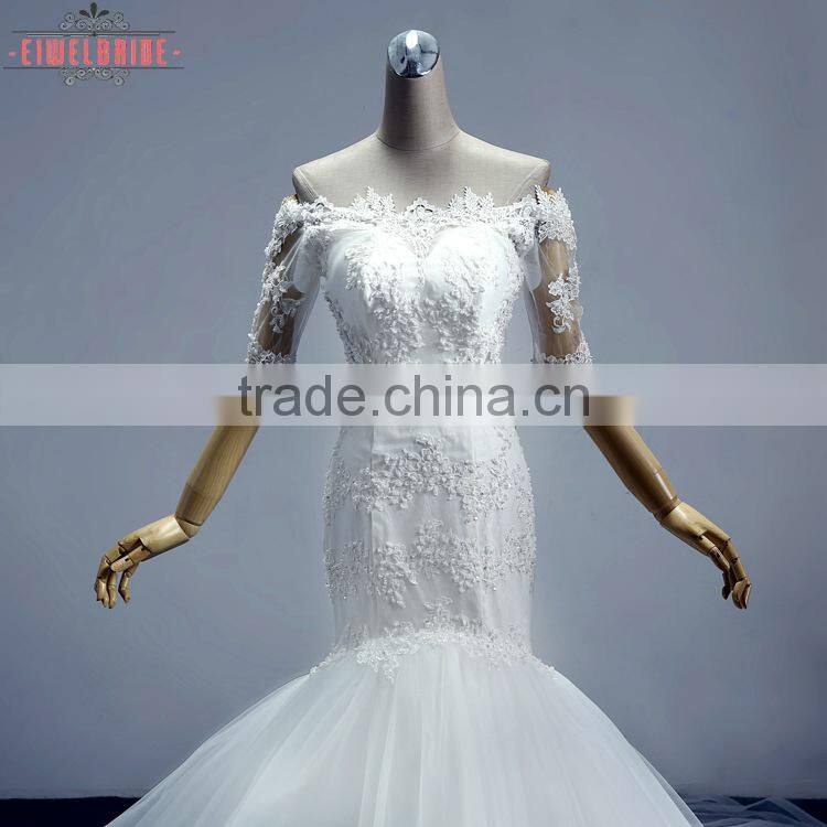 2017 China Manufacturer Bride Wedding Dress White Appliques