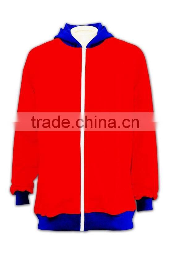 Trade Assurance BSCI customized design 2016 embroidery/screenprint wholesale red hoodie