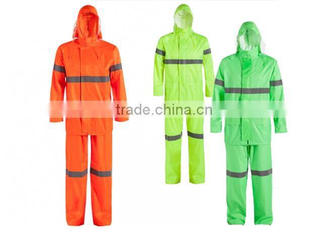 promotional high vis raincoat with reflective strips