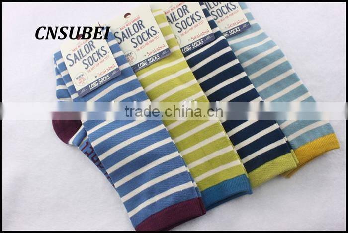 Shining japanese girl stripe jacqaurd knee high tube christmas stocking for women dress