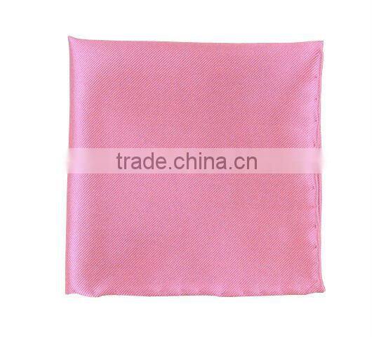 men's twill silk hand-rolled edges baby pink hanky