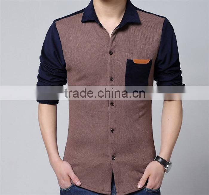 2017 New arrival stylish men corduroy slim fit casual Shirt