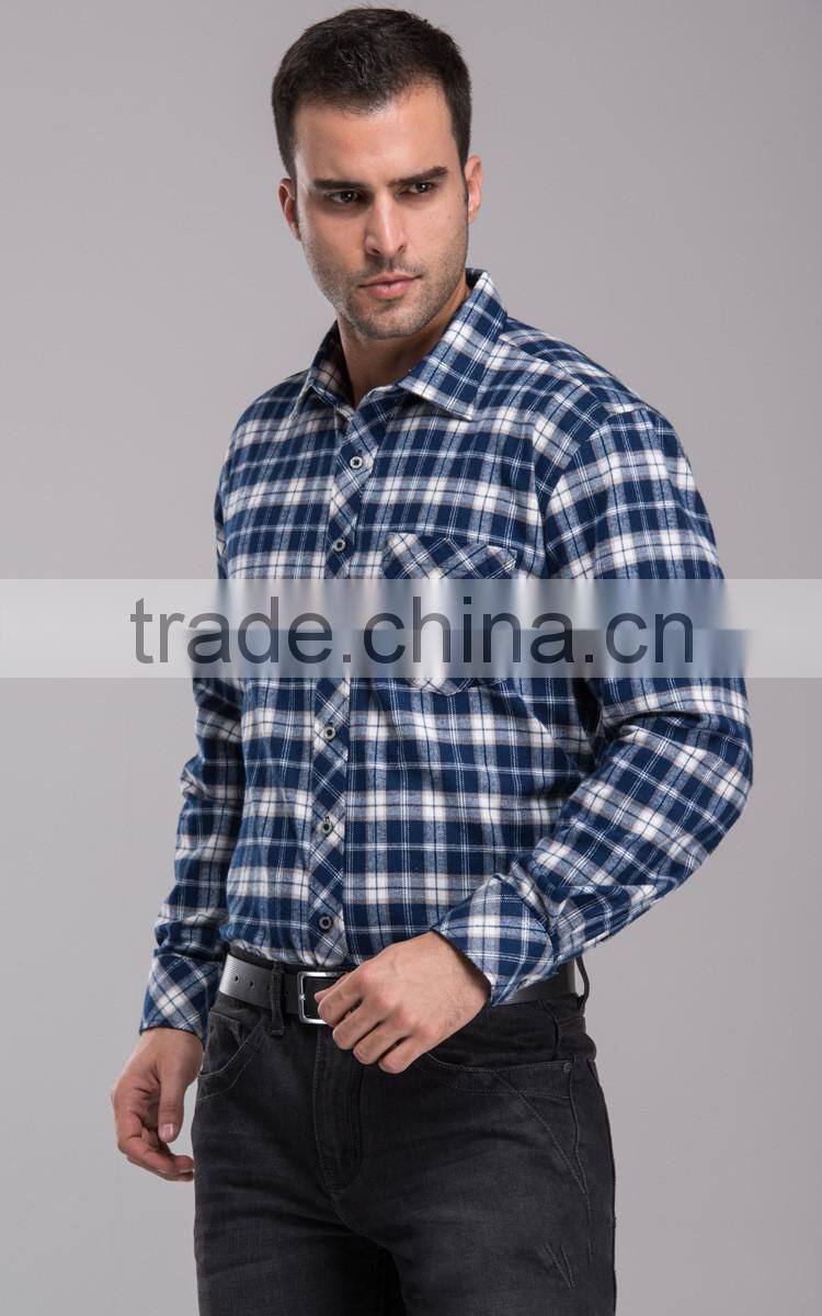 Bulk wholesale plaid flannel shirt European & America style with competitive price