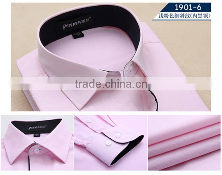 Solid color shirt China supplier competitive price oem fancy printed collar&cuff western shirt for men
