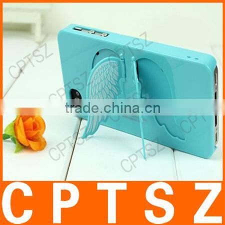 Wings Fashion Stents TPU Plastic GEL Kick Stand Hard Shell Back Case Cover Protector Ice Cream Color For Apple For iPhone 4,4S,5