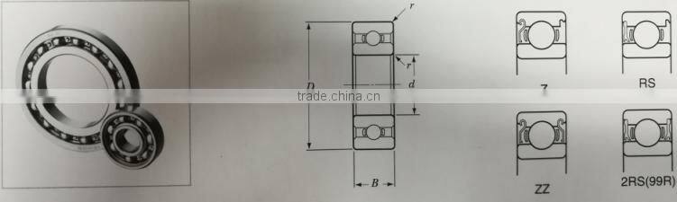 Low Noise Deep Groove Ball Bearing 62200 zz/2rs