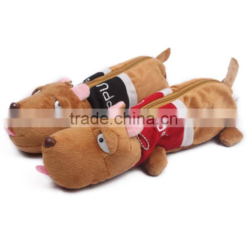 Hot Sale Sleeping Dogs Plush Stationary Pencil Bag