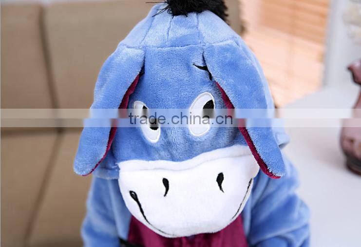 2017 new arrival fashion animal onesie print pajamas best sale 100%polyester