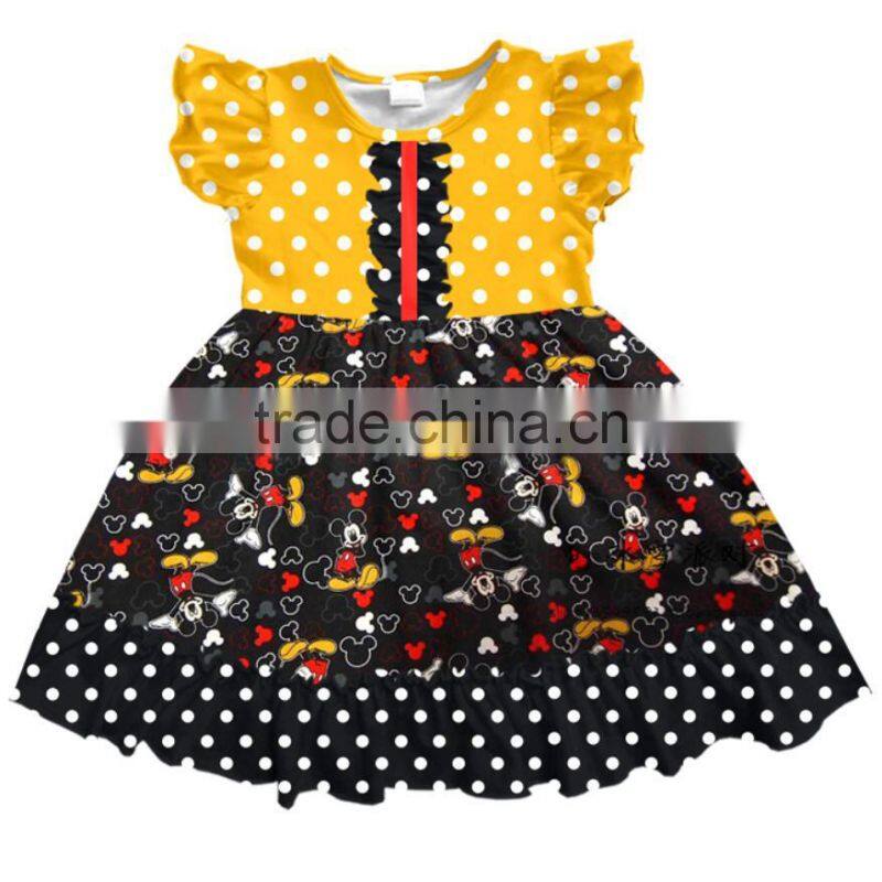 2017wholesale Halloween girls clothing pumpkin Halloween girls dress