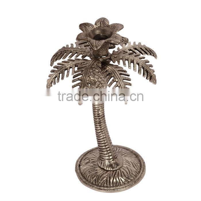 White Metal Twin Candle Holders