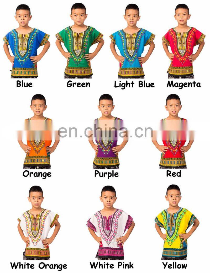 Kids African Dashiki Ethnic Cotton Shirts