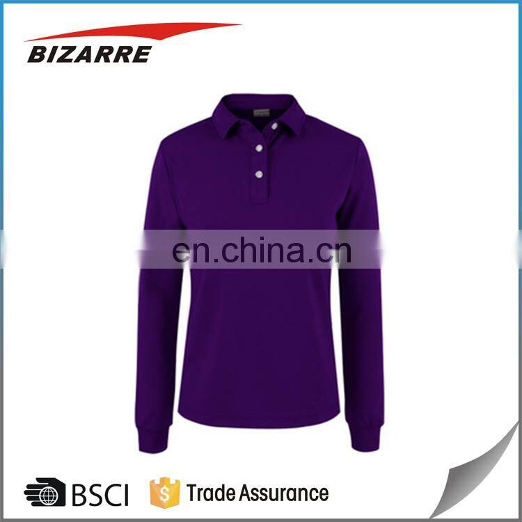 NR 100% polyester polo shirt long sleeve of China