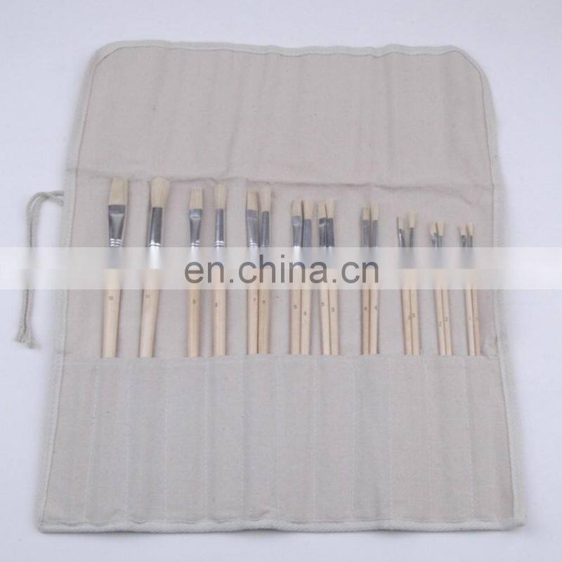 18-Piece Long Handle Bristle Hair Artist Painting Brush Set In PVC Box