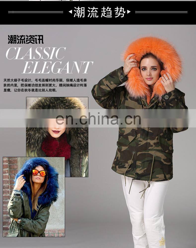 top grade latest fashion faux fur women jackets with raccon fur collar