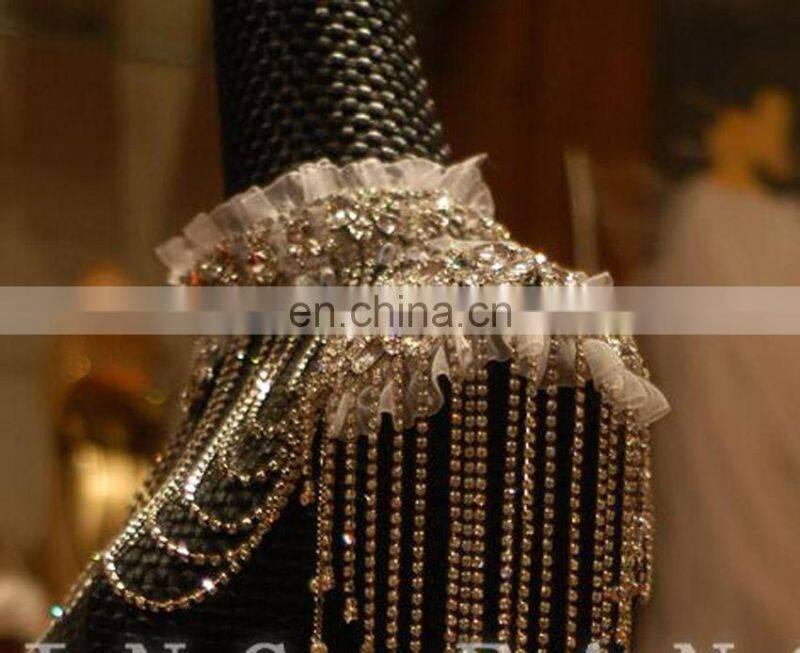 High quality Stunning Shining Crystal Wrap For Bride High Neckline Shoulder Shawl