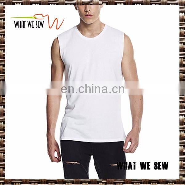 100% cotton o neck men's sleeveless t-shirt blank tank tops with your own logo