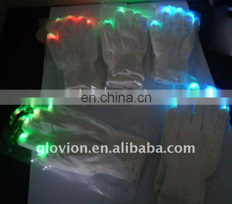hot sale LED flashing light gloves electrical hot gloves fluorescent gloves