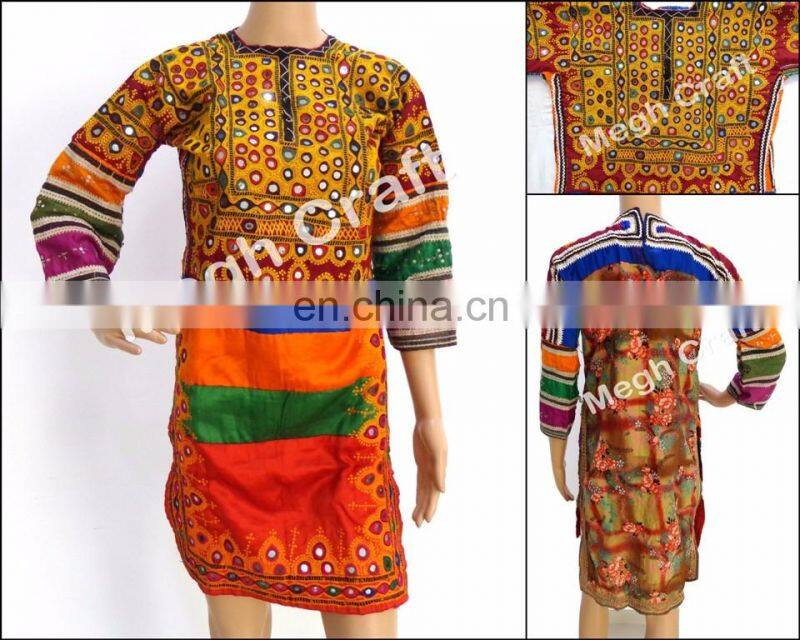 Vintage Afghani gypsy dress - Handmade beaded Tassels -Vintage bohemian full skirt - Kuchi Dress